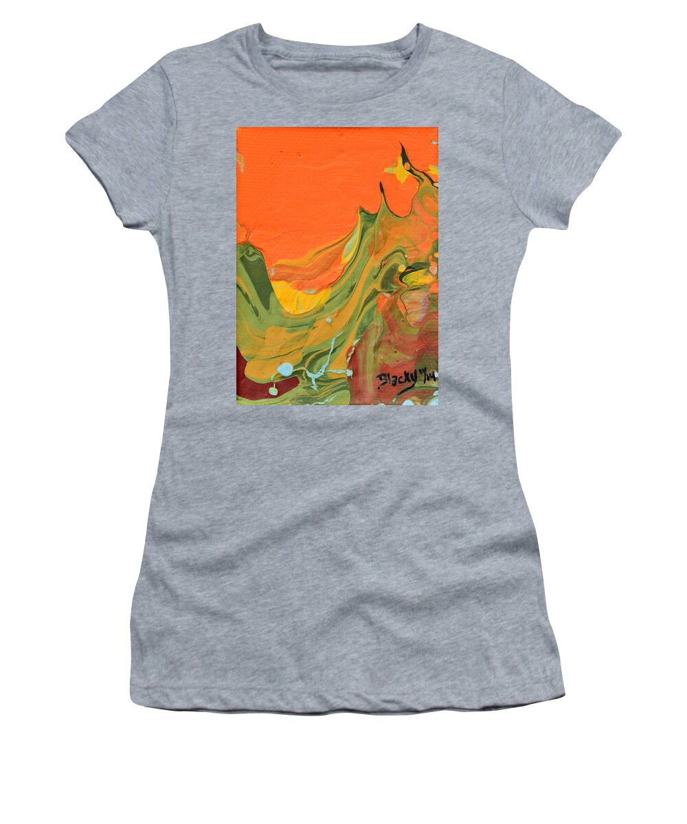 Modern Women's T-Shirt featuring the painting Valley Of Trolls by Donna Blackhall