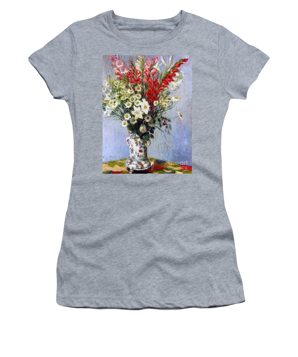 Vase Of Flowers Women's T-Shirt featuring the painting Vase of Flowers by Claude Monet