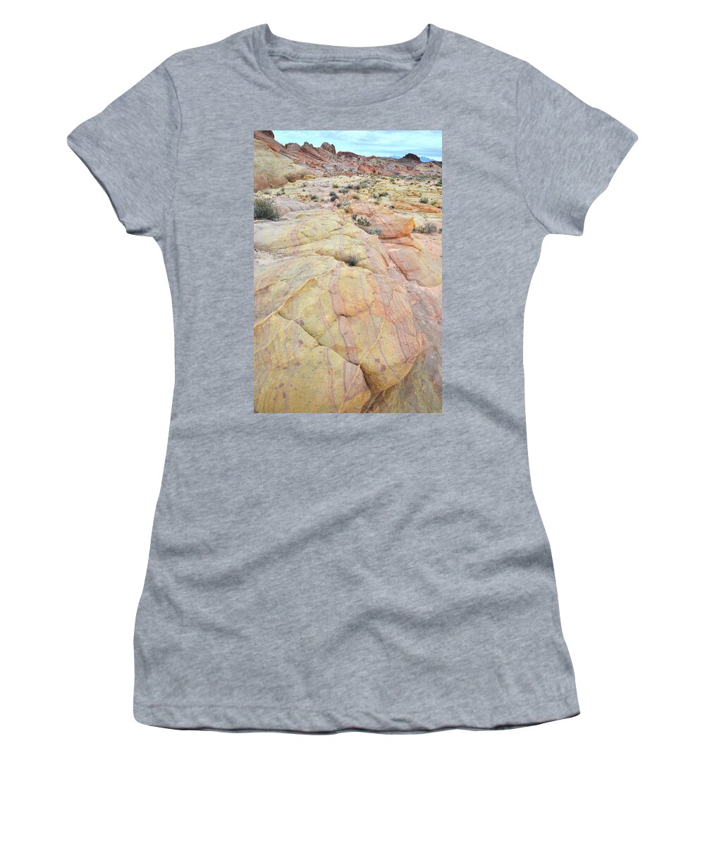 Valley Of Fire State Park Women's T-Shirt featuring the photograph Veins of Color in Valley of Fire by Ray Mathis
