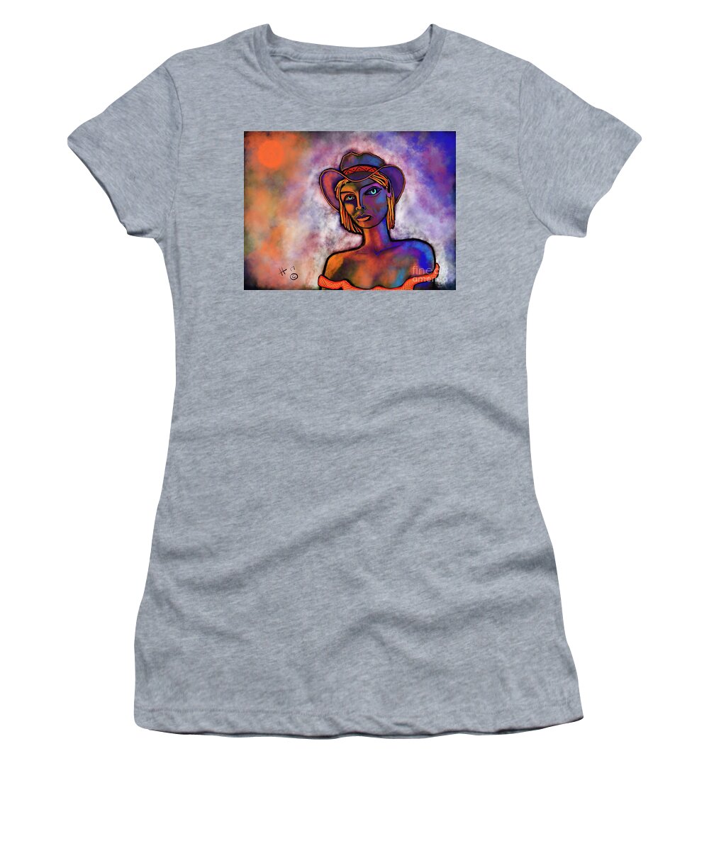  Women's T-Shirt featuring the digital art Velvet Squeeze by Hans Magden