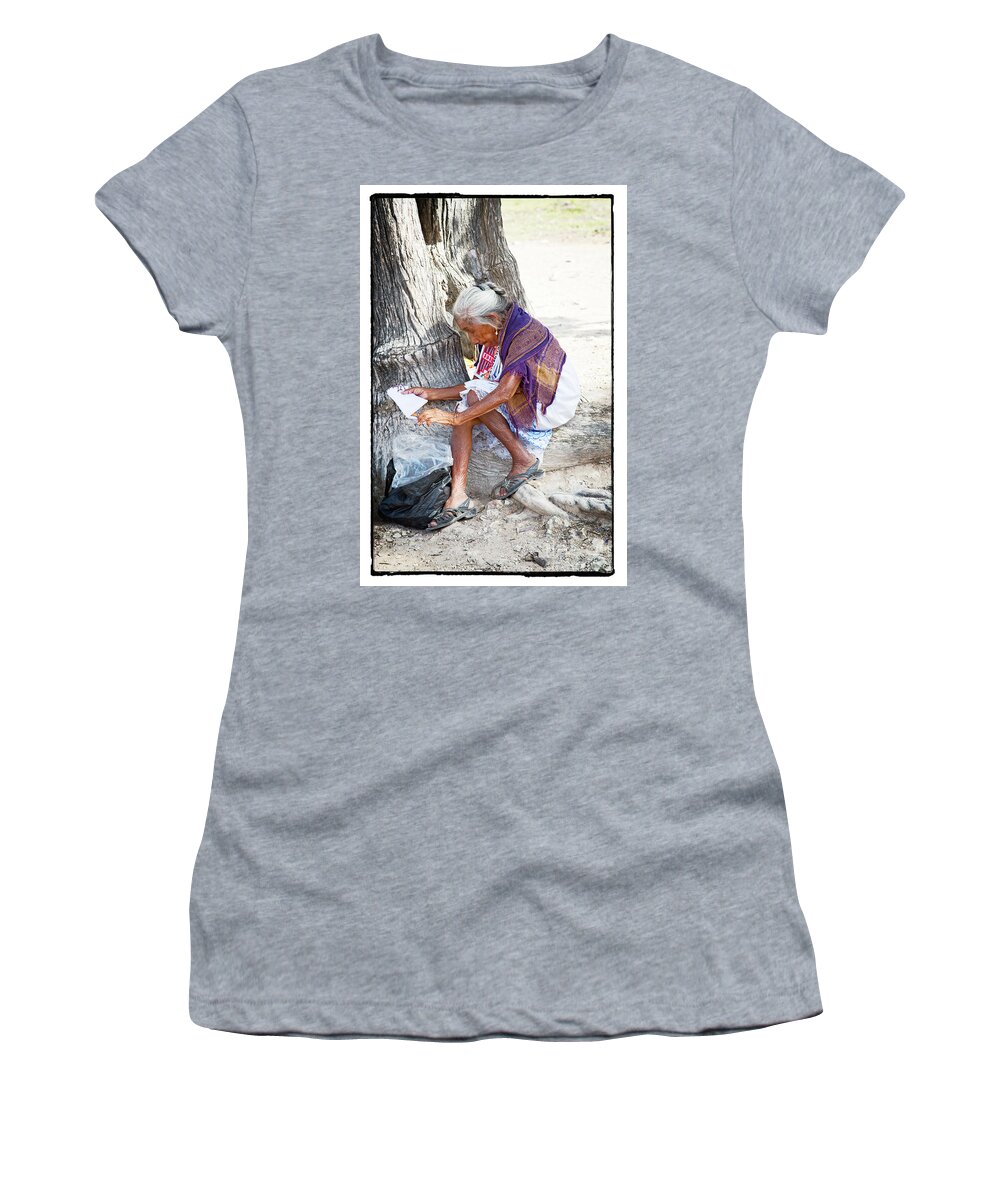Mayan Women's T-Shirt featuring the photograph Vendor by Kathy Strauss