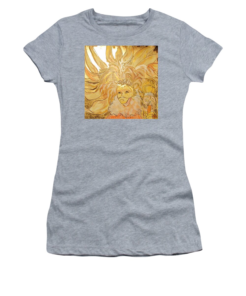 Mask Women's T-Shirt featuring the painting Venetian Carnival Mask 1 by Barbara O'Toole