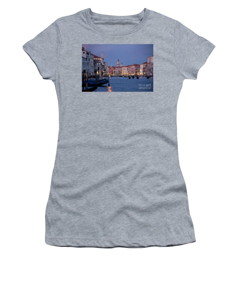 Venice Women's T-Shirt featuring the photograph Venice Blue Hour 2 by Heiko Koehrer-Wagner