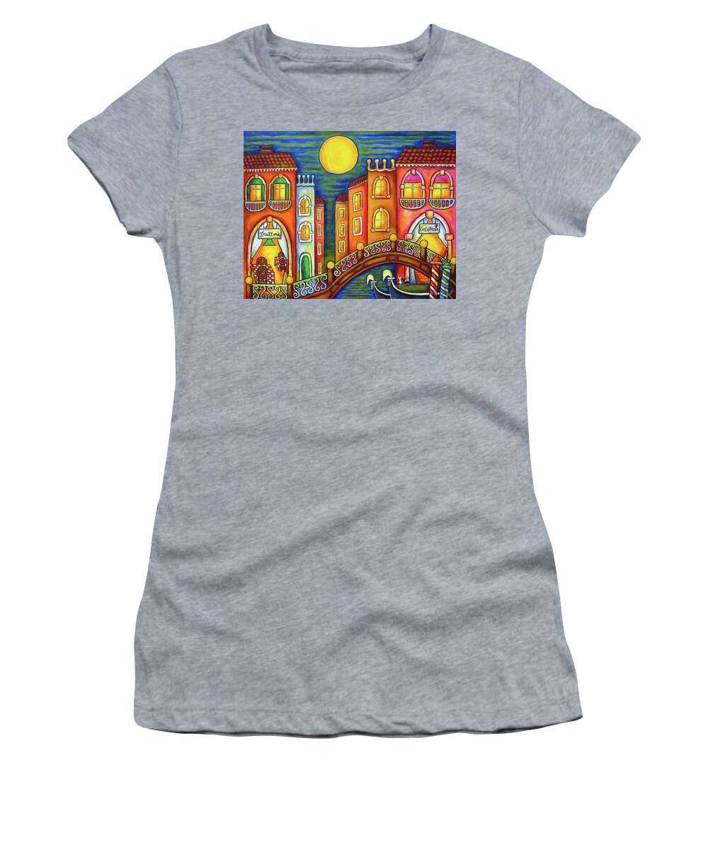 Colourful Women's T-Shirt featuring the painting Venice Soiree by Lisa Lorenz