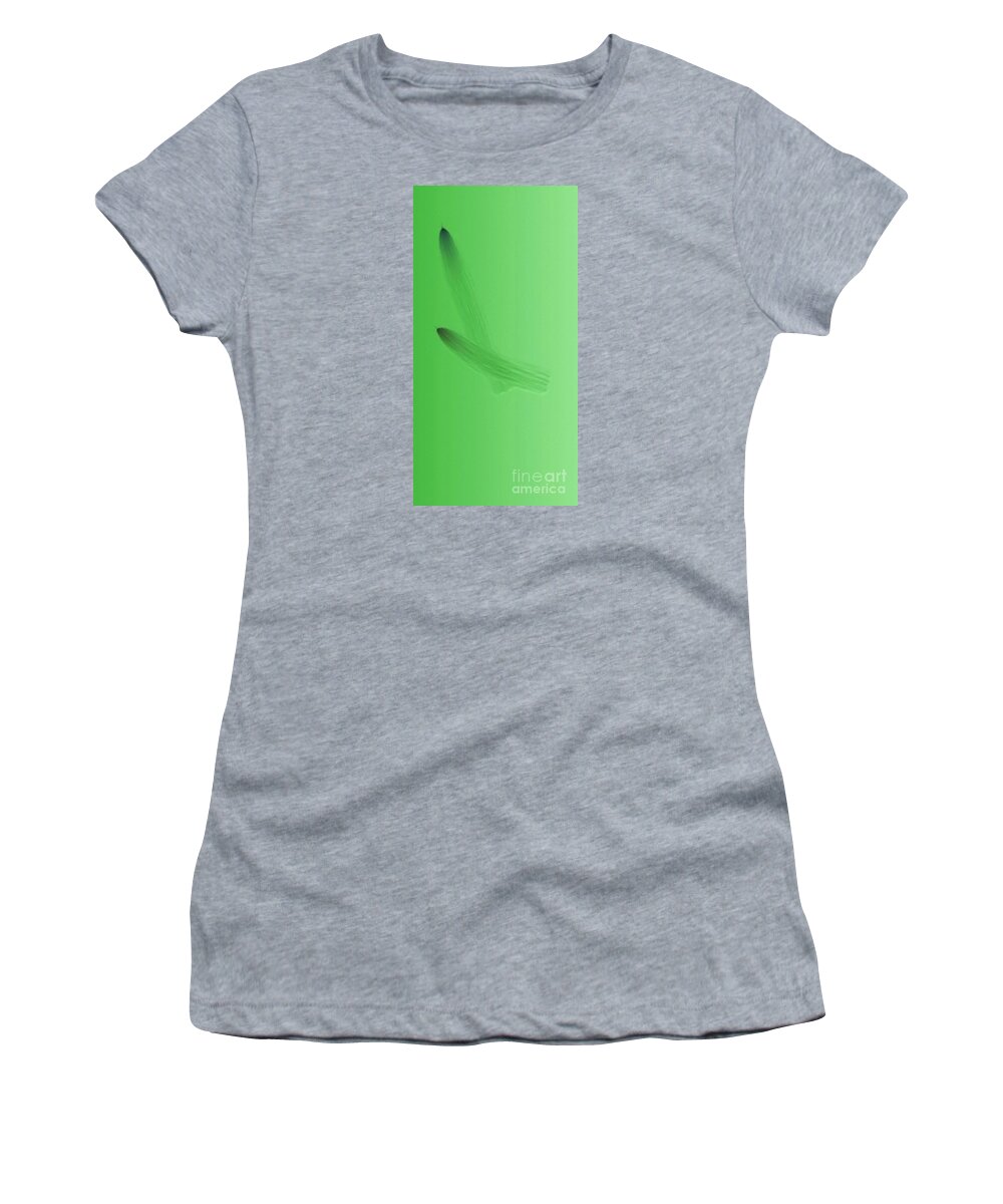 Green Women's T-Shirt featuring the painting Verdpen by Matteo TOTARO