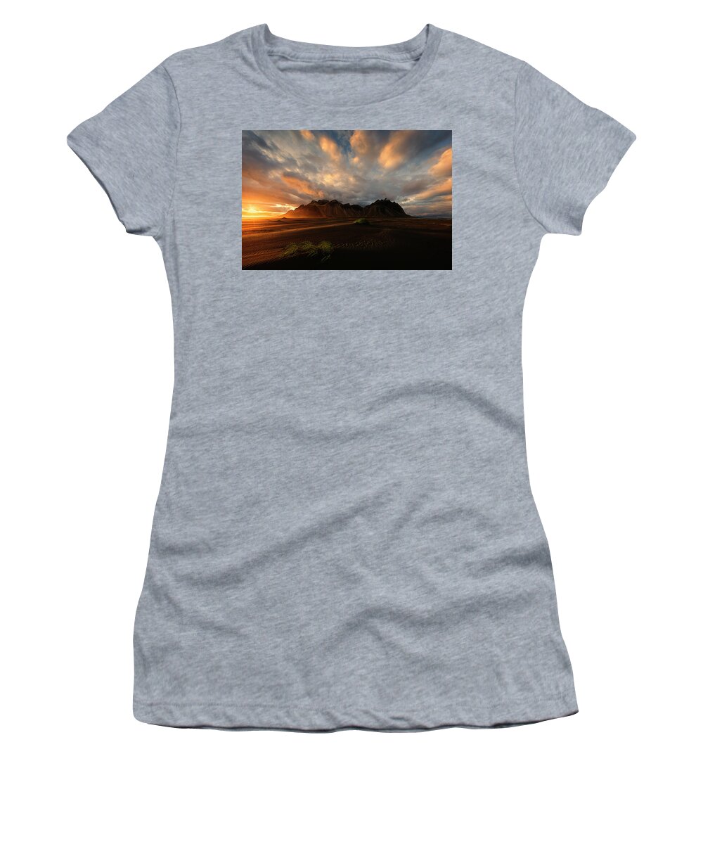 Iceland Women's T-Shirt featuring the photograph Vestrahorn by Dominique Dubied