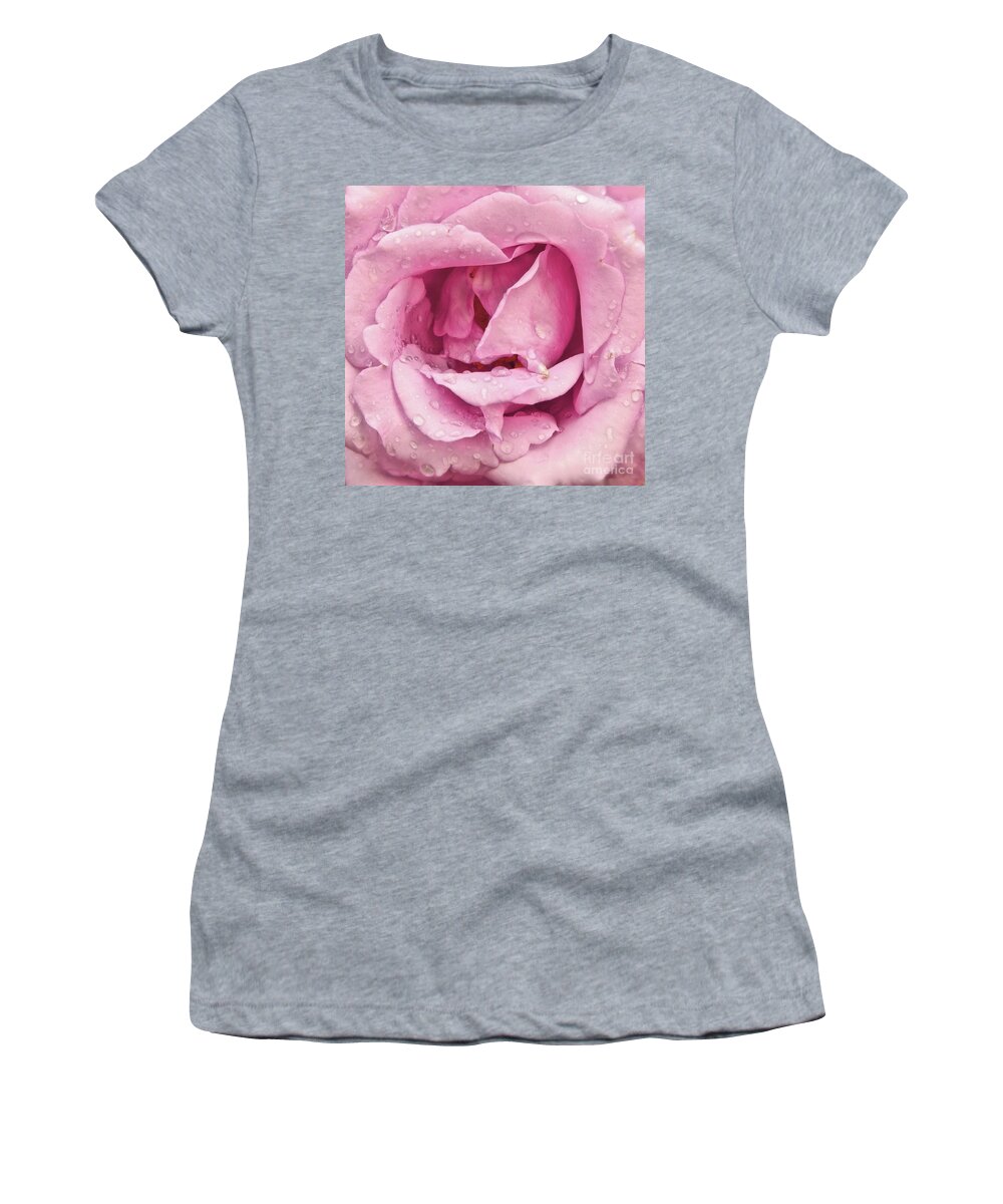Rose-roses Women's T-Shirt featuring the photograph Victorian Pink Rose Bloom by Scott Cameron