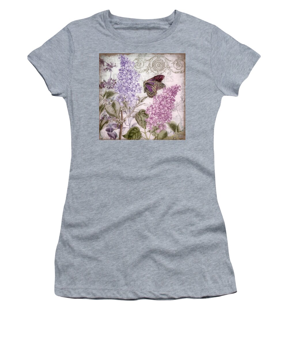 Lilac Women's T-Shirt featuring the painting Victorian Romance II by Mindy Sommers