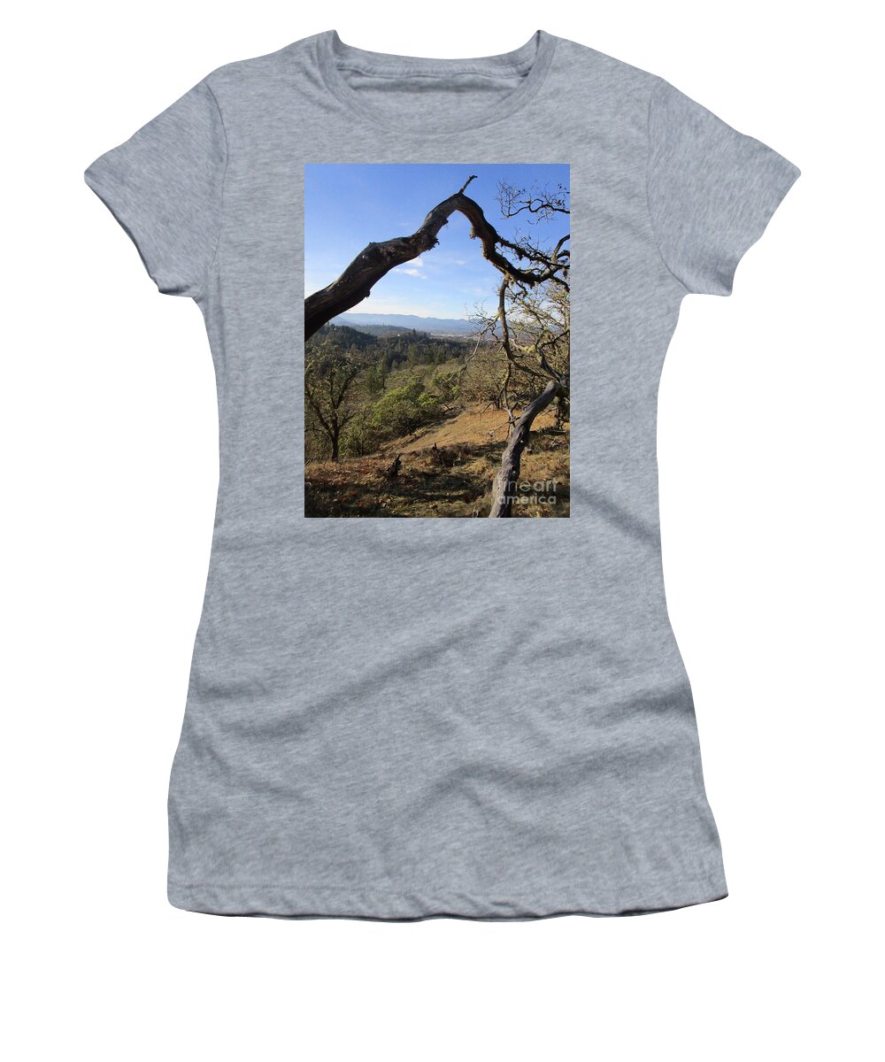 View Women's T-Shirt featuring the photograph View from Cathedral Hills by Marie Neder