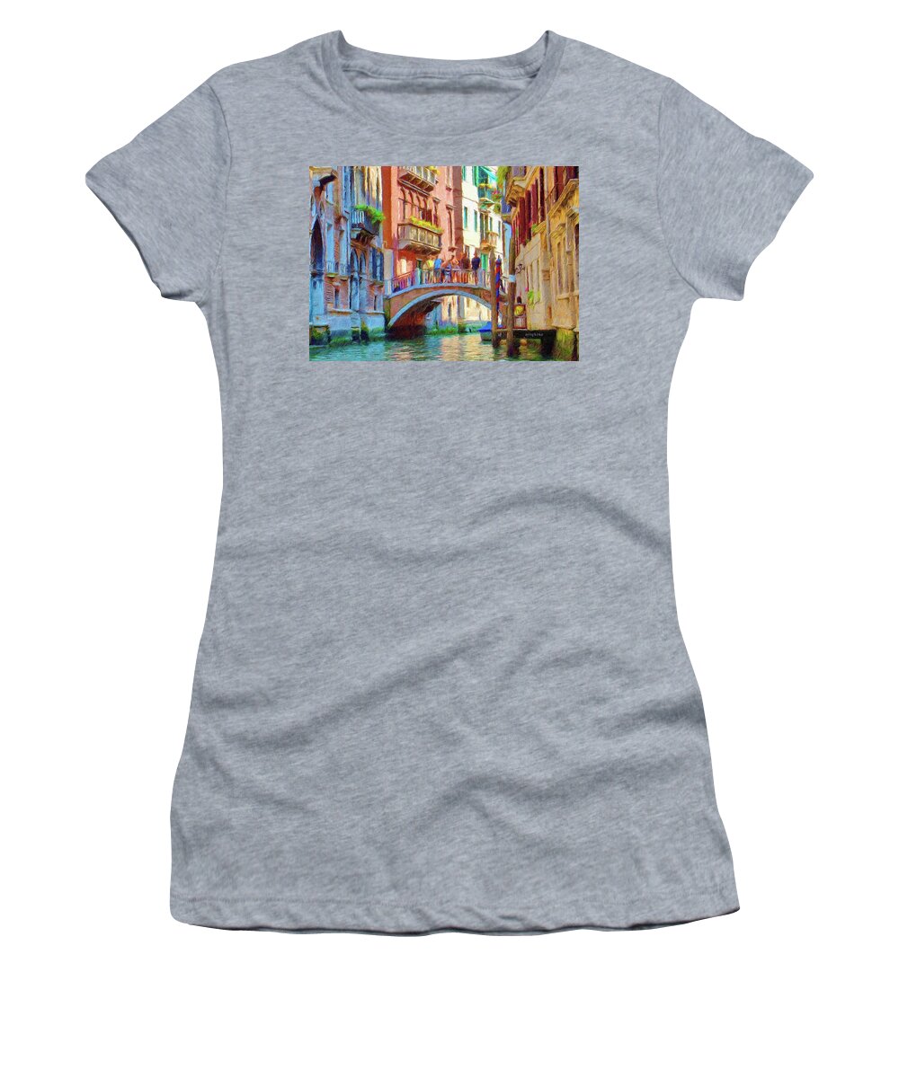 Architecture Women's T-Shirt featuring the painting View from the Canal by Jeffrey Kolker