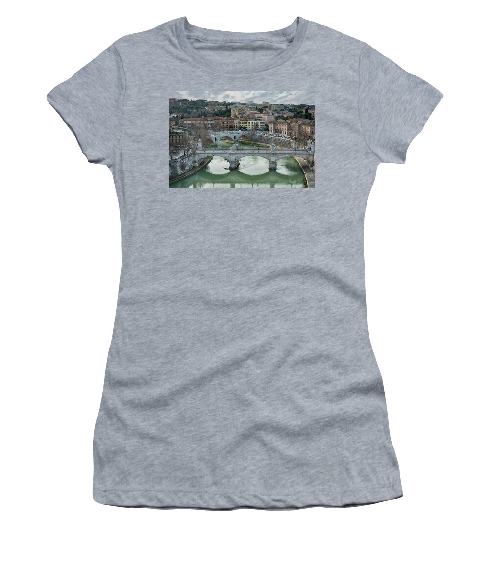 Rome Women's T-Shirt featuring the photograph View from the Castel Sant Angelo by Joachim G Pinkawa