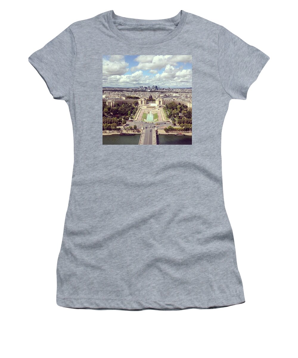 Summer Women's T-Shirt featuring the photograph View From The Eiffel Tower Today!! by Charlotte Cooper