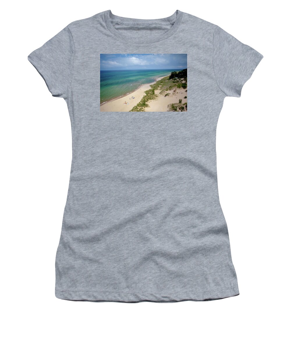Silver Lake State Park Women's T-Shirt featuring the photograph View from the Top of the Dune by Rich S