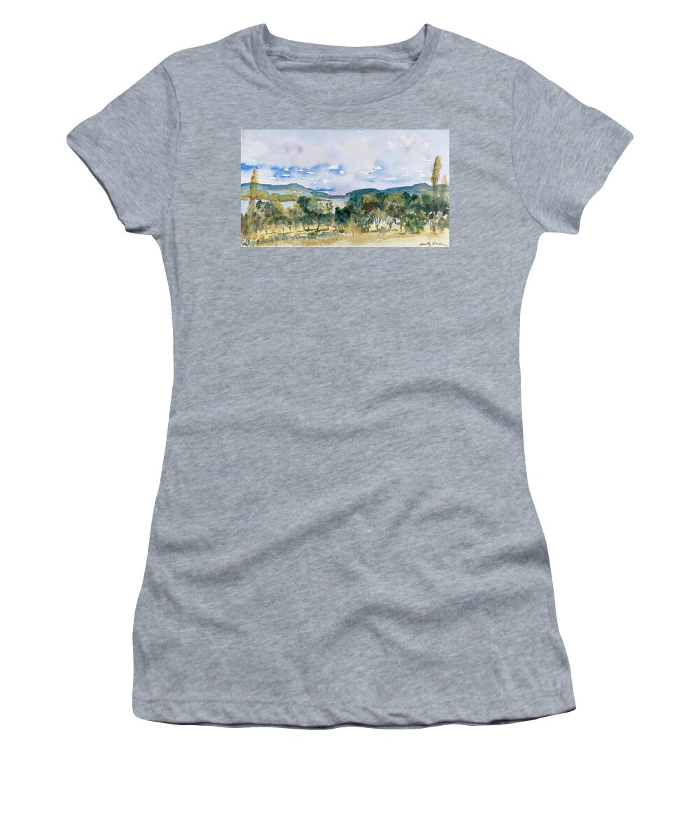 Australia Women's T-Shirt featuring the painting View of D'Entrecasteaux Channel from Birchs Bay, Tasmania by Dorothy Darden