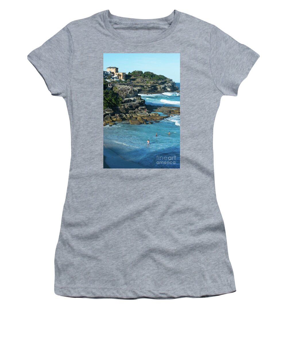 2017 Women's T-Shirt featuring the photograph Views from the Bronte to Bondi coastal path by Andrew Michael
