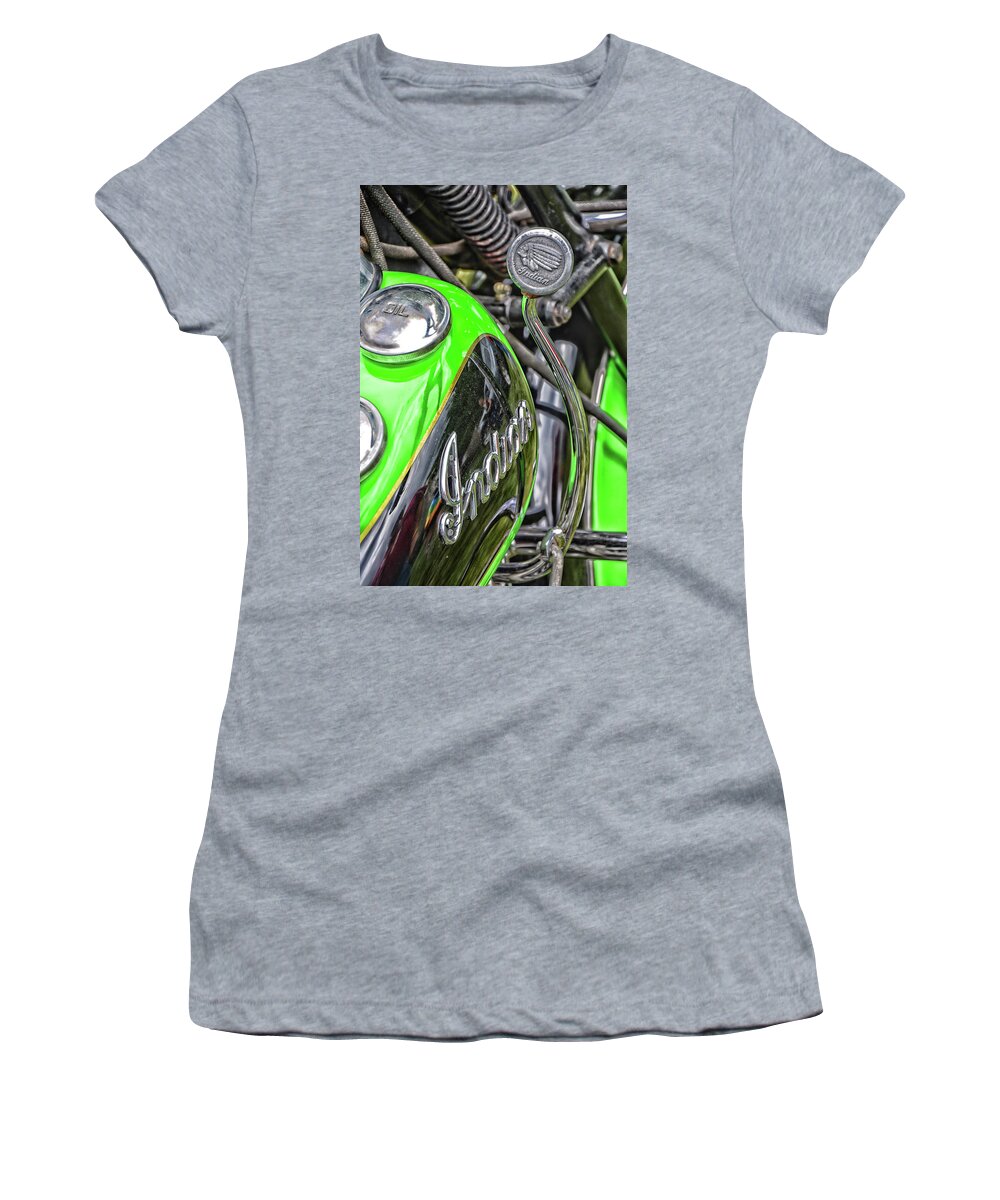 Indian Women's T-Shirt featuring the photograph Vintage Green and Black Indian by Mike Martin