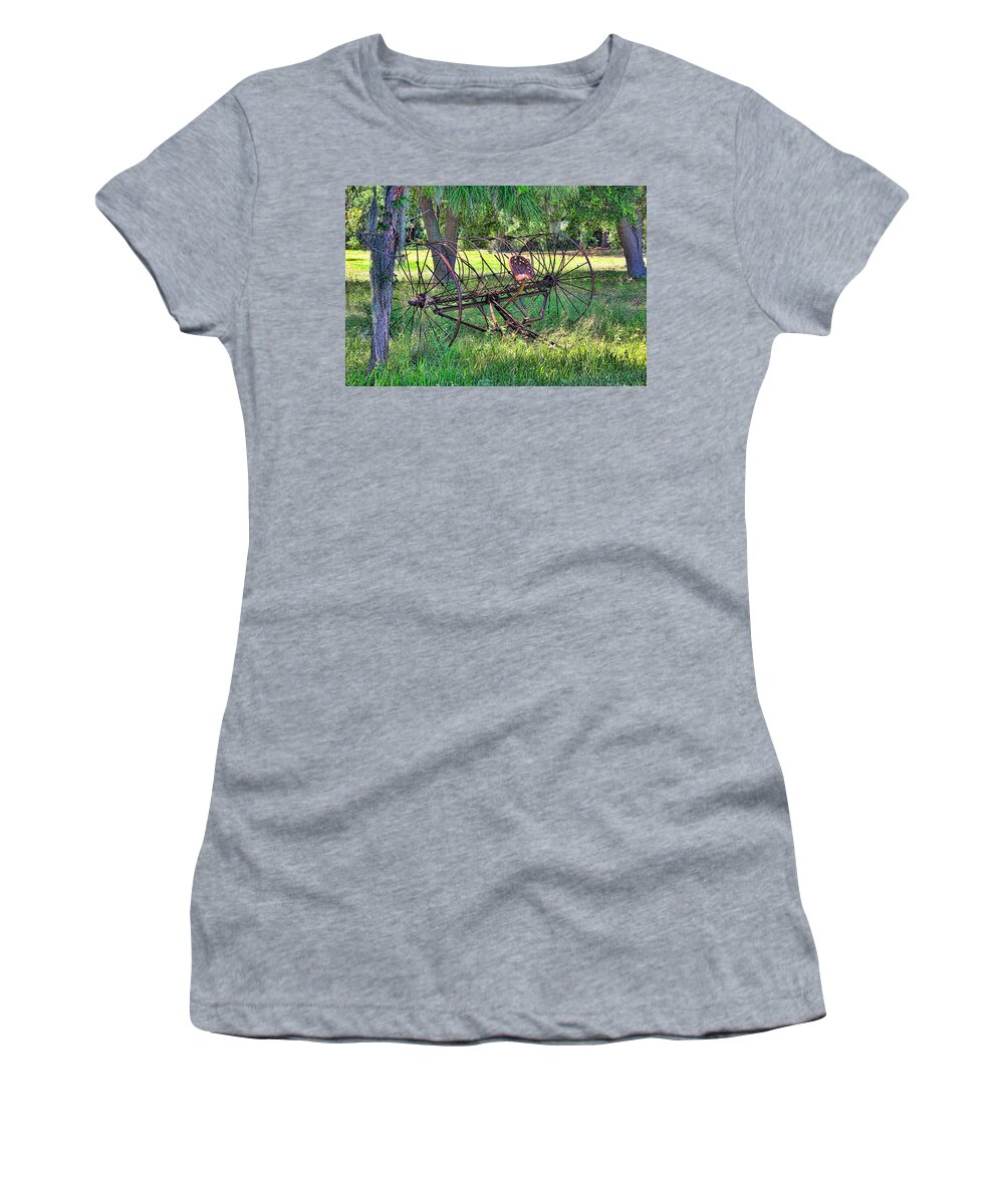 Hh Photography Of Florida Women's T-Shirt featuring the photograph Vintage Hay Rake by HH Photography of Florida
