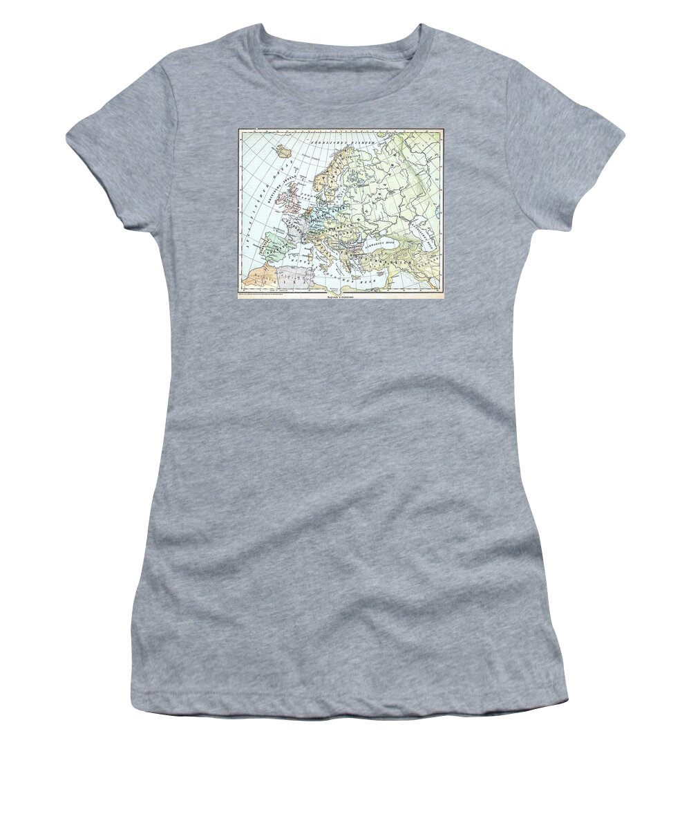 Vintage of Europe - 1899 Women's T-Shirt CartographyAssociates -
