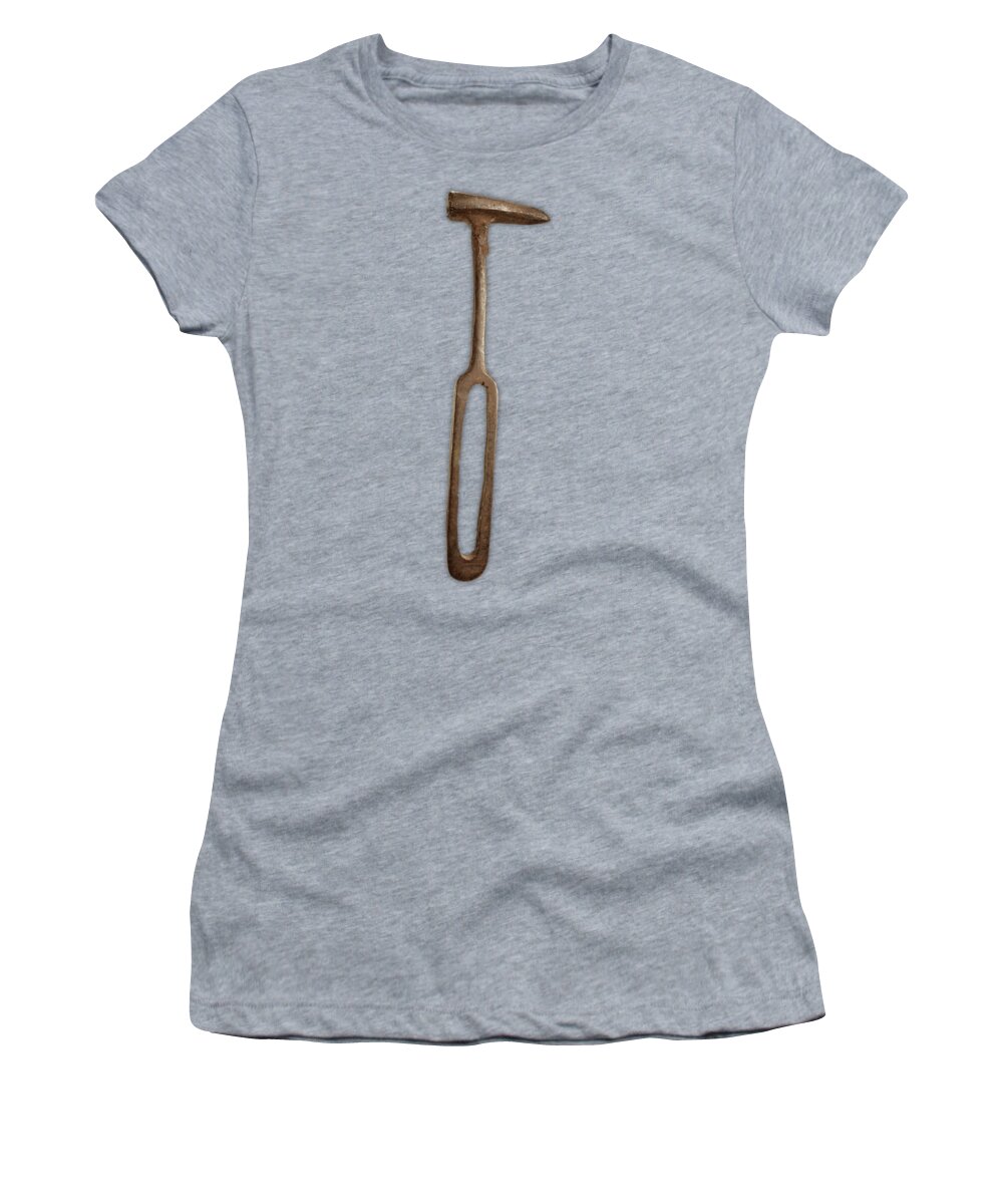 Vintage Hammer Women's T-Shirt featuring the photograph Vintage Rustic Hammer Floating On White by YoPedro