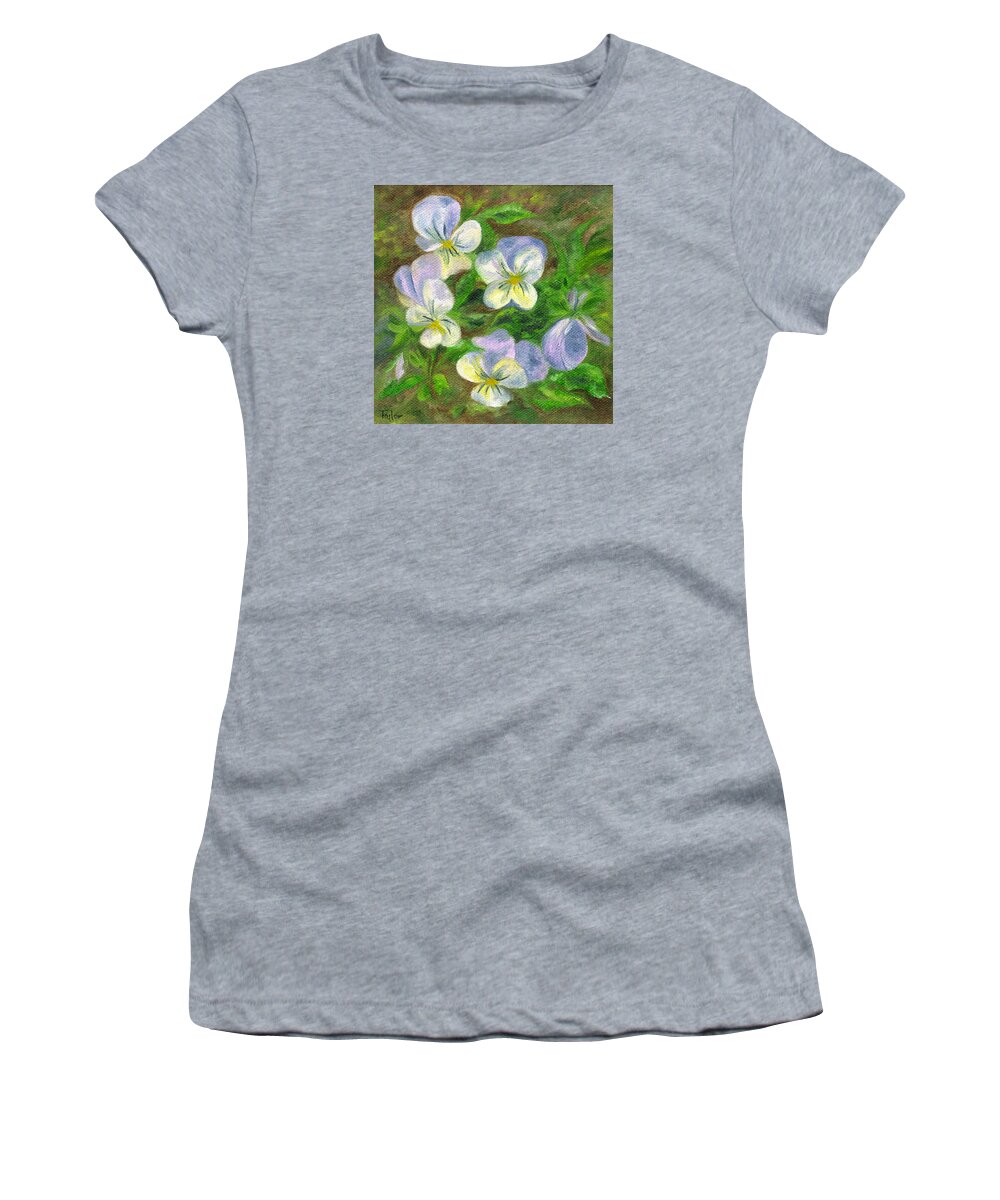 Flowers Women's T-Shirt featuring the painting Violets by FT McKinstry