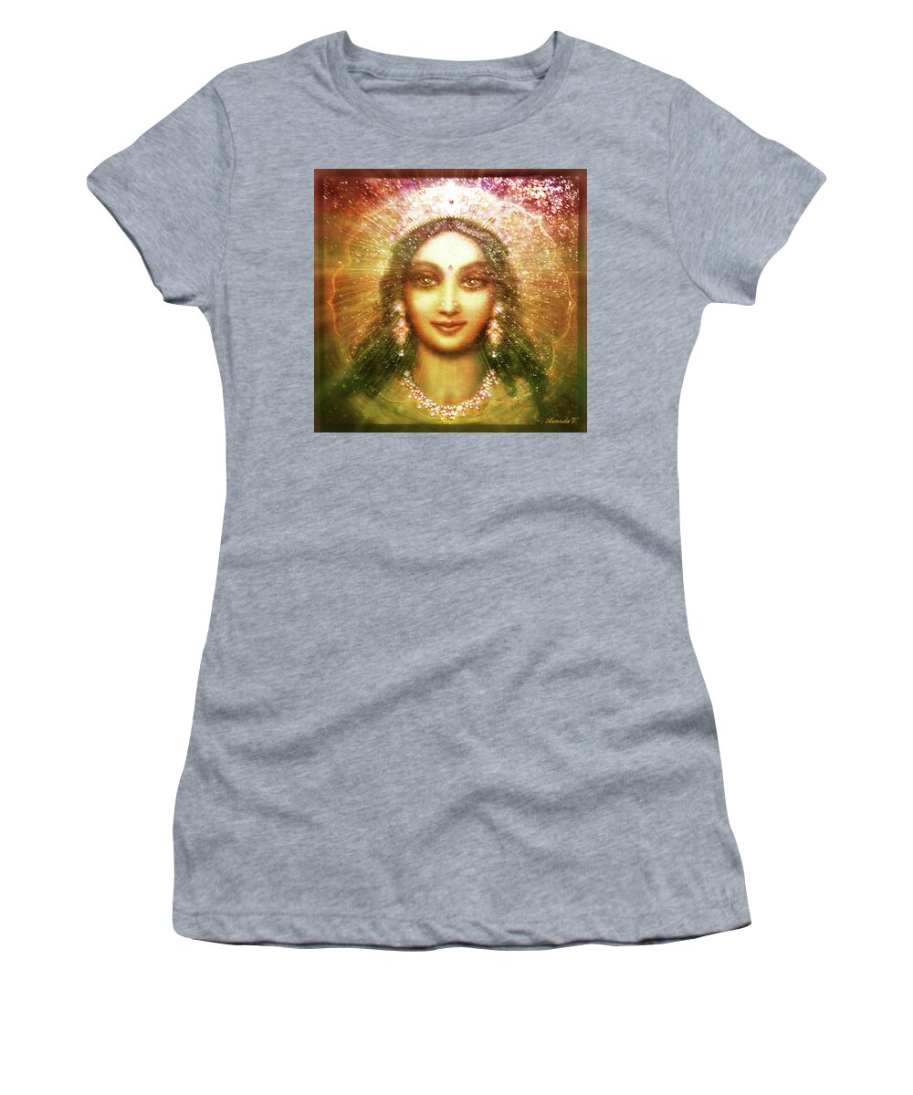 Goddess Painting Women's T-Shirt featuring the mixed media Vision of the Goddess by Ananda Vdovic