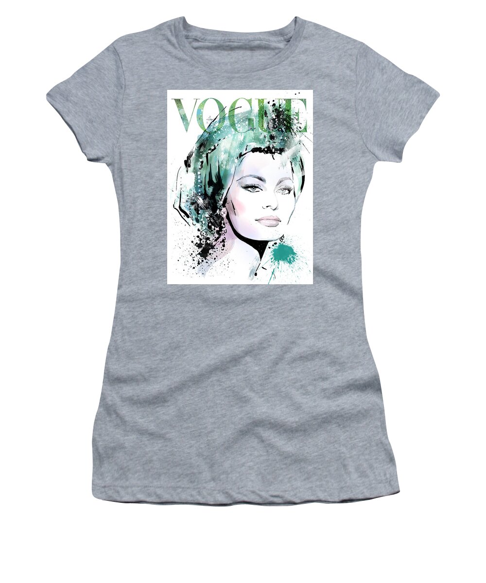 Vogue Sophia Loren Women's T-Shirt by Drawing -