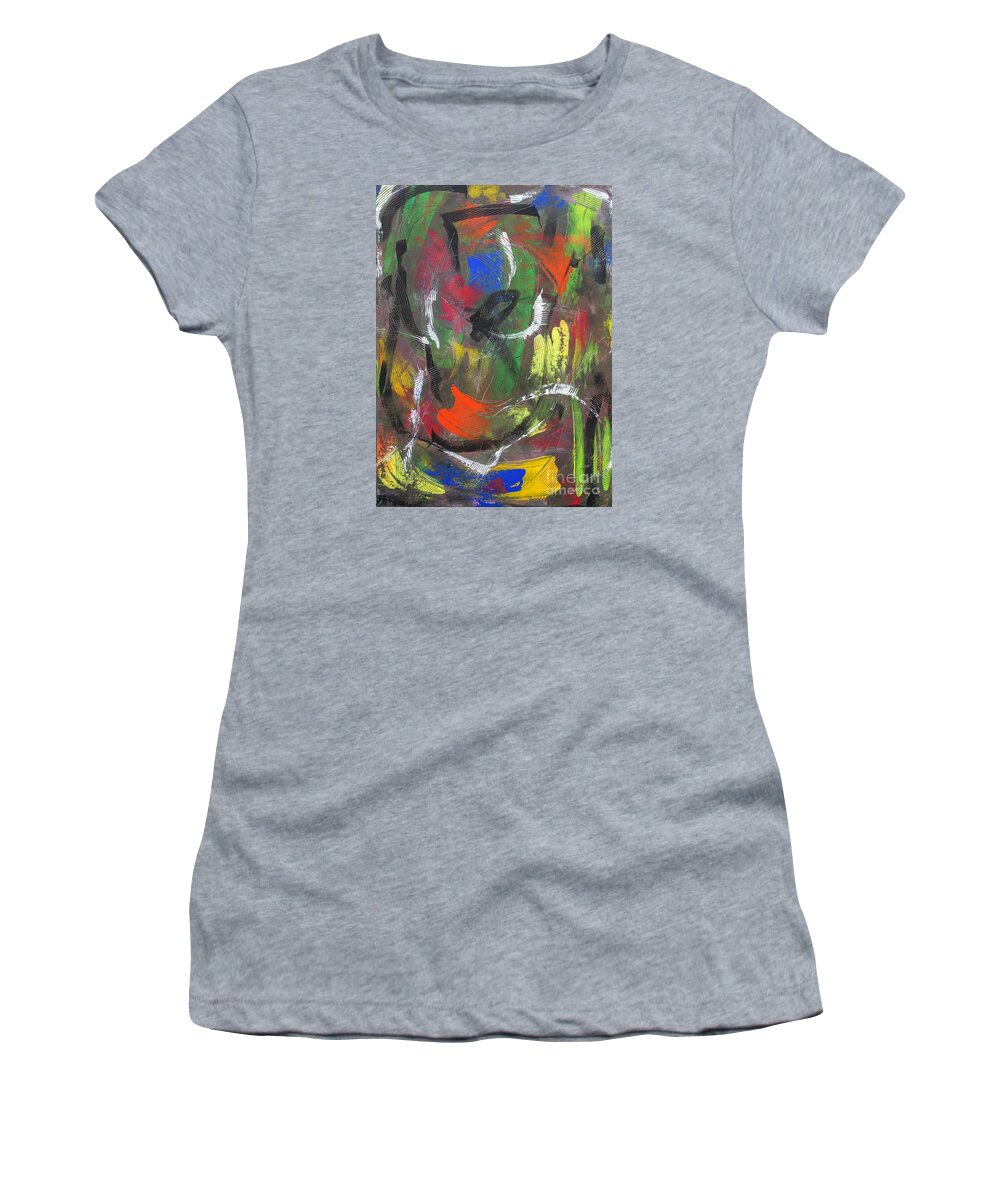 Julius Has Always Been Drawn To Women's T-Shirt featuring the painting Voidal Extraction by Julius Hannah