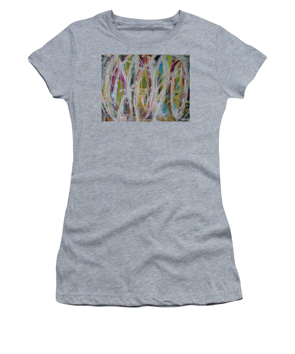 Abstract Painting Women's T-Shirt featuring the painting W39 - hey day II by KUNST MIT HERZ Art with heart