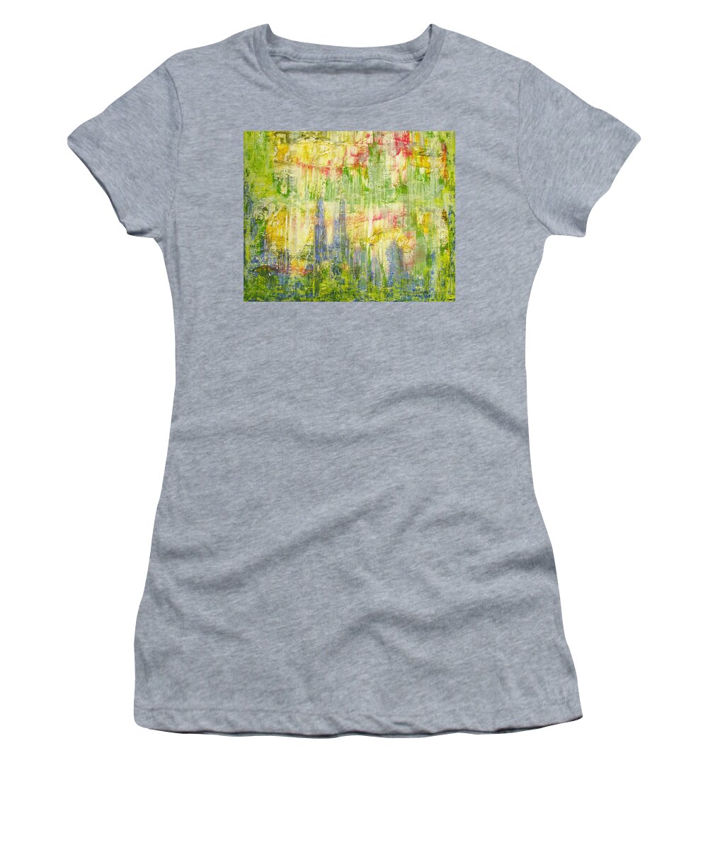 Acryl Painting Artwork. Mixed Media Women's T-Shirt featuring the painting W9 - the dome by KUNST MIT HERZ Art with heart