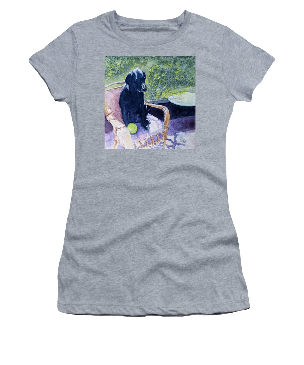 Black Women's T-Shirt featuring the painting Wait 1 Hour Before Swimming by Sheila Wedegis