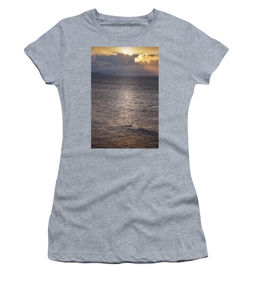 Hawaii Women's T-Shirt featuring the photograph Waiting for the Last Wave of the Day by Daniel Murphy