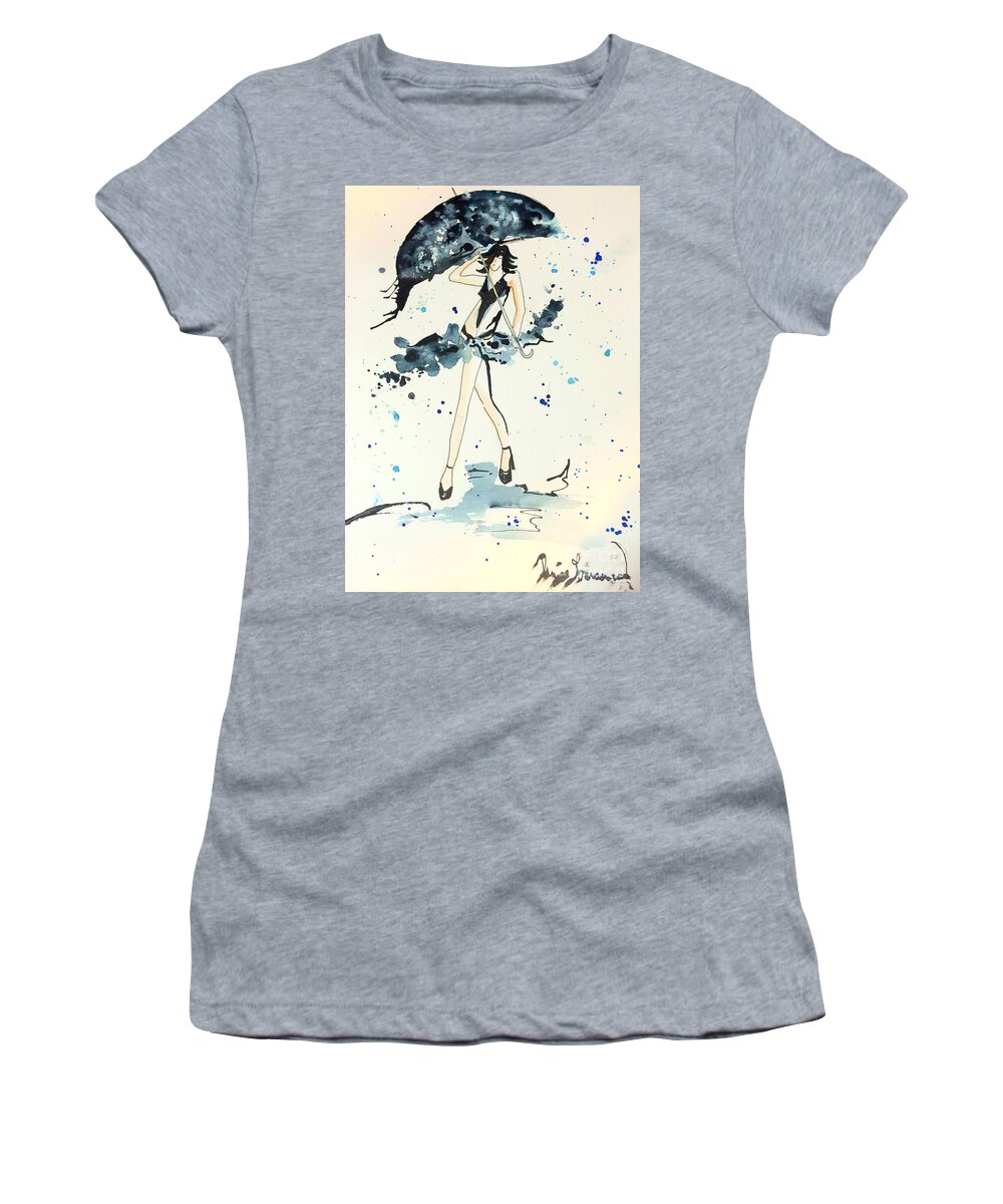 Abstract Women's T-Shirt featuring the painting Walk On by Denise Tomasura