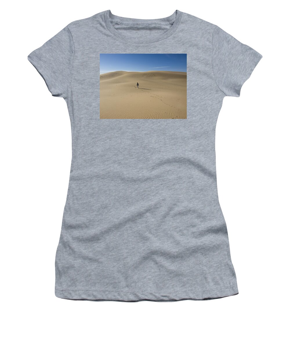 Walking Women's T-Shirt featuring the photograph Walking on the Sand by Tara Lynn