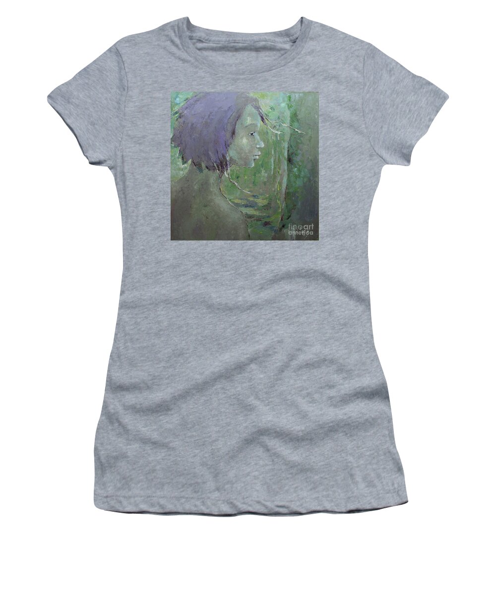Landscape Women's T-Shirt featuring the painting Walking with Wonder by Becky Kim