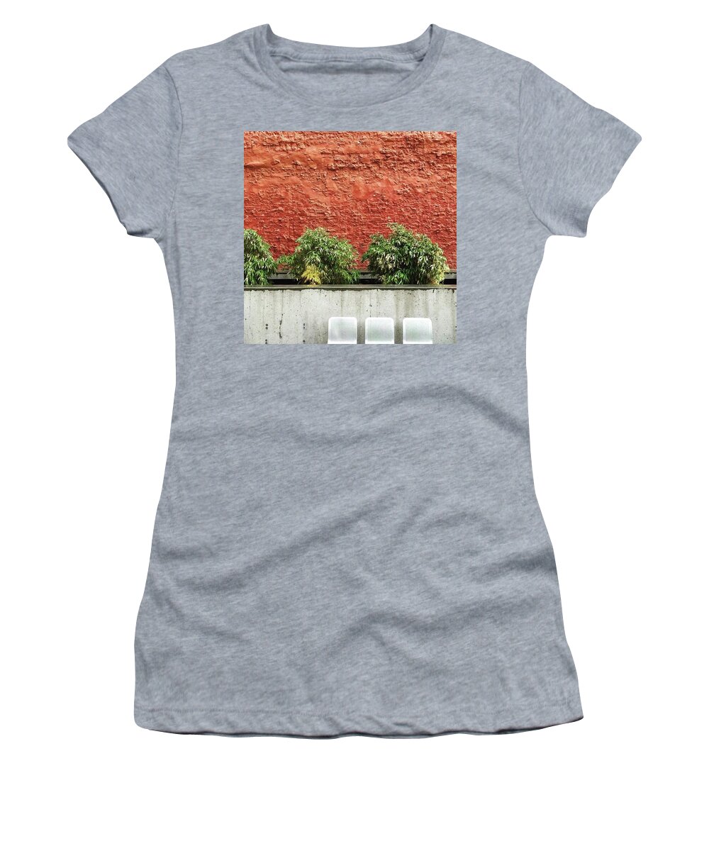 Sfo Women's T-Shirt featuring the photograph Wall + Texture = Happy Me. #redwall by Ginger Oppenheimer
