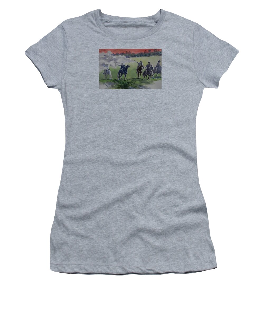 Civil War Women's T-Shirt featuring the painting War Sky by Martha Tisdale