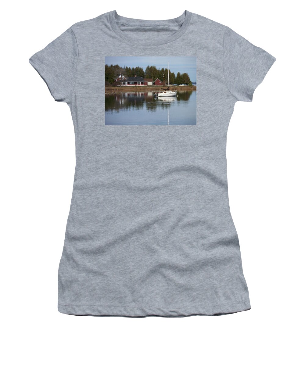 Washington Island Women's T-Shirt featuring the photograph Washington Island Harbor 4 by Anita Burgermeister