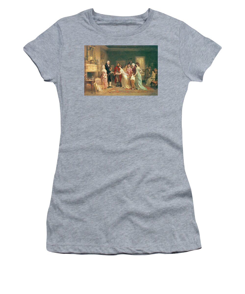 Washington Women's T-Shirt featuring the painting Washingtons Birthday by Jean Leon Jerome Ferris