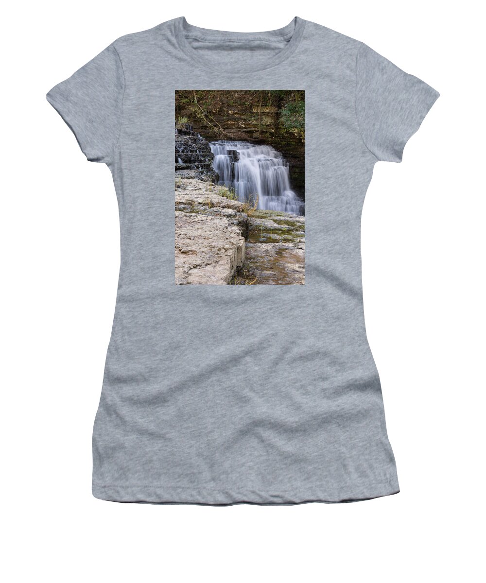 Landscape Women's T-Shirt featuring the photograph Water In Motion by John Benedict