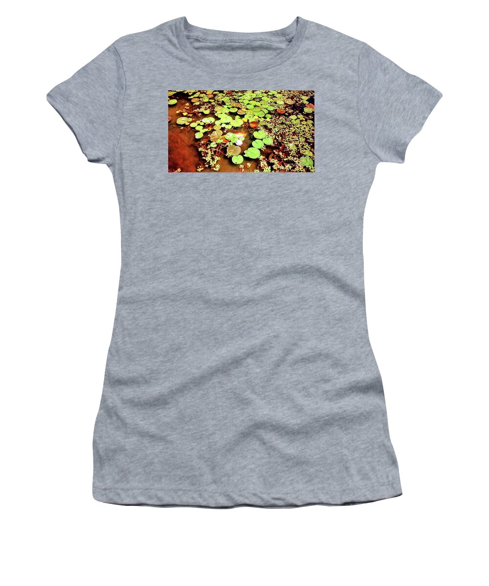 Water Lilies Women's T-Shirt featuring the painting Water Lilies by Genevieve Esson