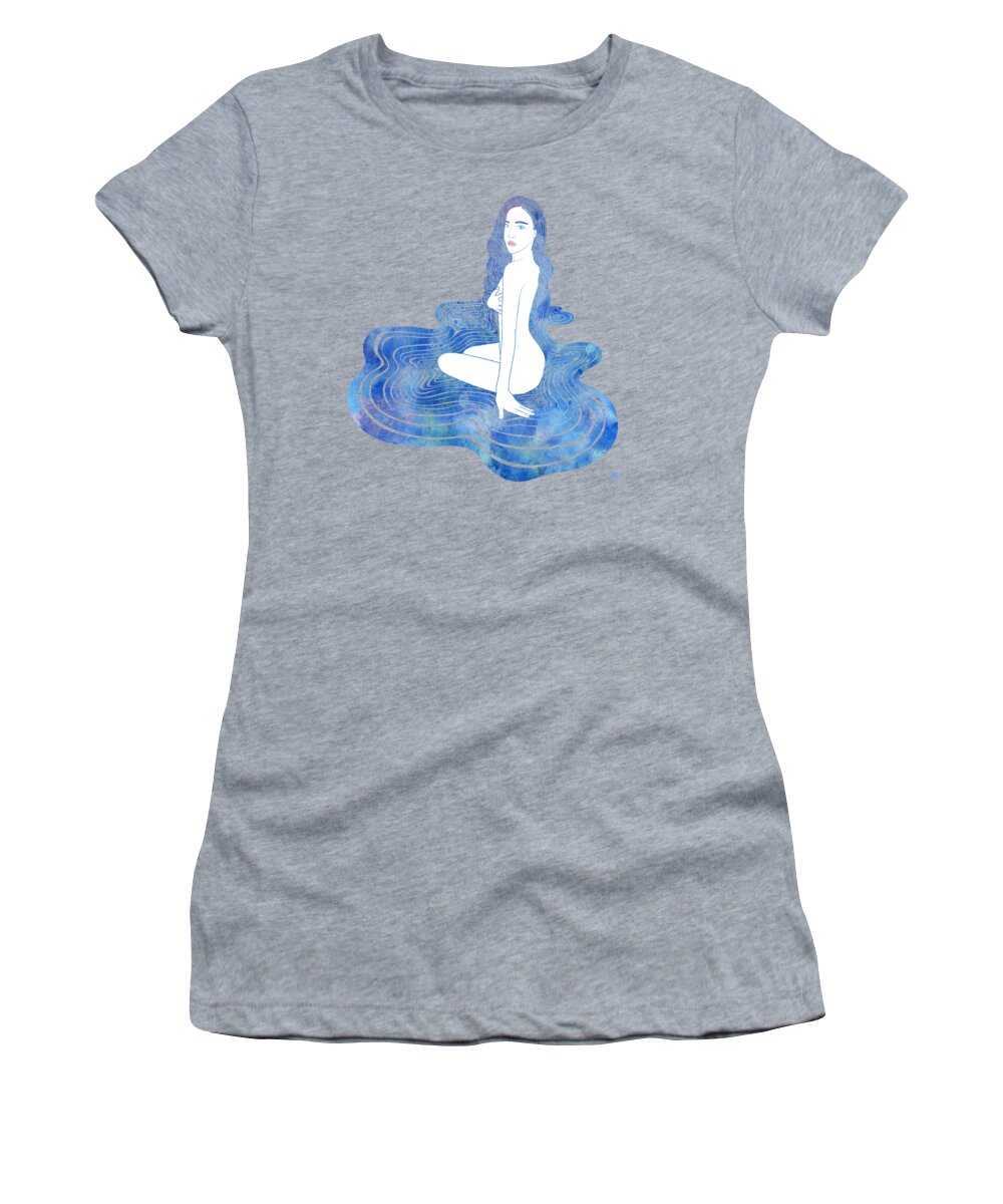 Selkie Women's T-Shirt featuring the mixed media Water Nymph CII by Stevyn Llewellyn