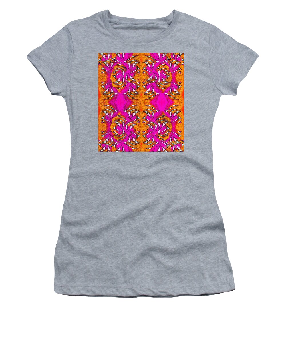 Summer Colors And Black Accents Women's T-Shirt featuring the digital art Water spirits by Priscilla Batzell Expressionist Art Studio Gallery