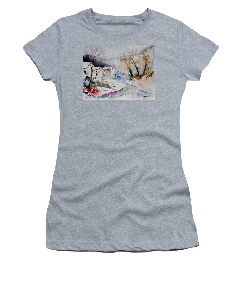 Village Women's T-Shirt featuring the painting Watercolor 15823 by Pol Ledent