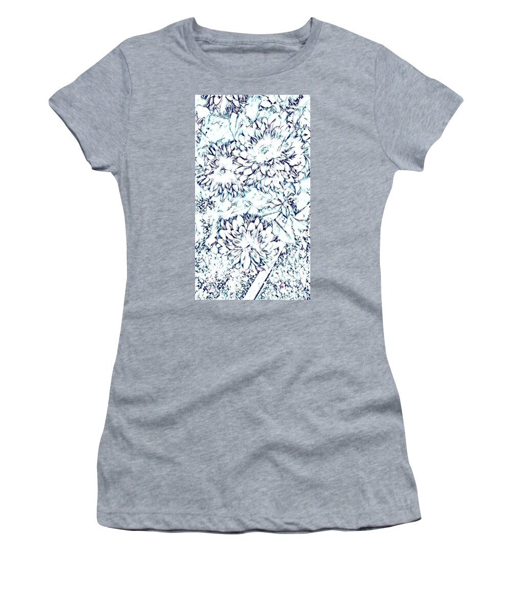 Flowers Women's T-Shirt featuring the mixed media Watercolor flowers by Steven Wills