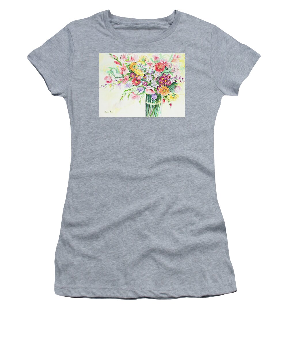 Flowers Women's T-Shirt featuring the painting Watercolor Series 162 by Ingrid Dohm