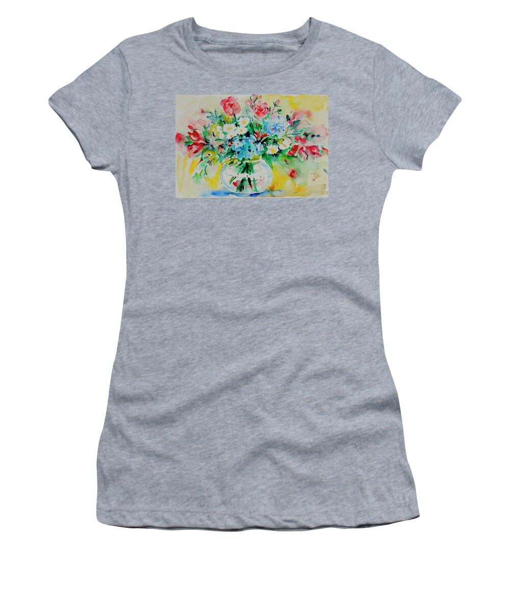 Flowers Women's T-Shirt featuring the painting Watercolor Series 204 by Ingrid Dohm