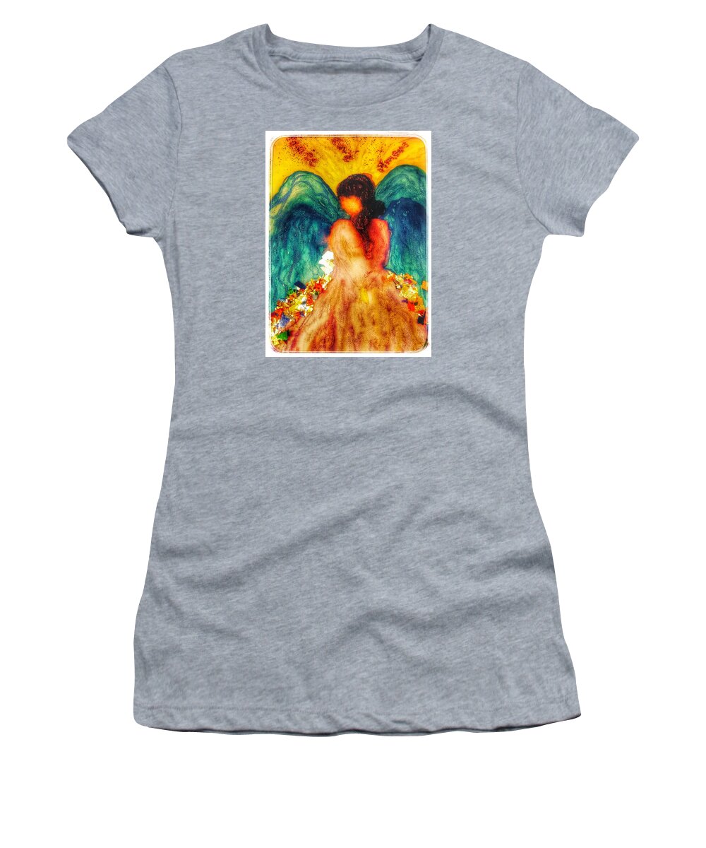 Angel Women's T-Shirt featuring the painting Watercolour angel by Christine Paris
