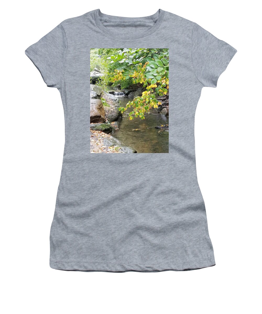 Art Women's T-Shirt featuring the photograph WATERFALL in CENTRAL PARK by Rob Hans