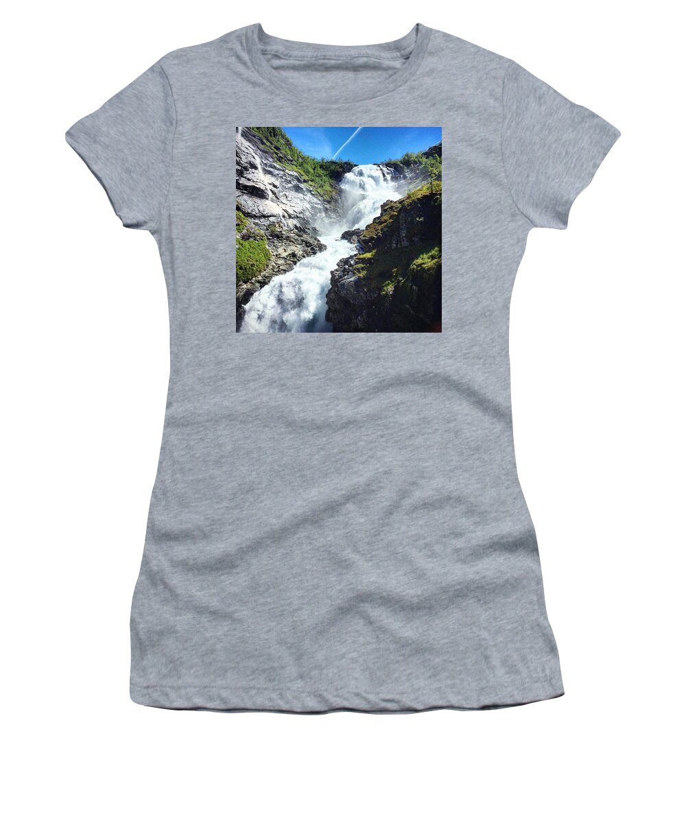 Waterfall Women's T-Shirt featuring the photograph Waterfall by Takaaki Yoshikawa