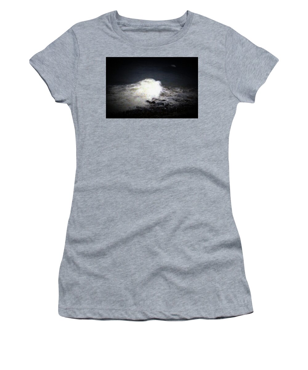 Nova Scotia Women's T-Shirt featuring the digital art Wave rolling onto beach by Scott Carlton